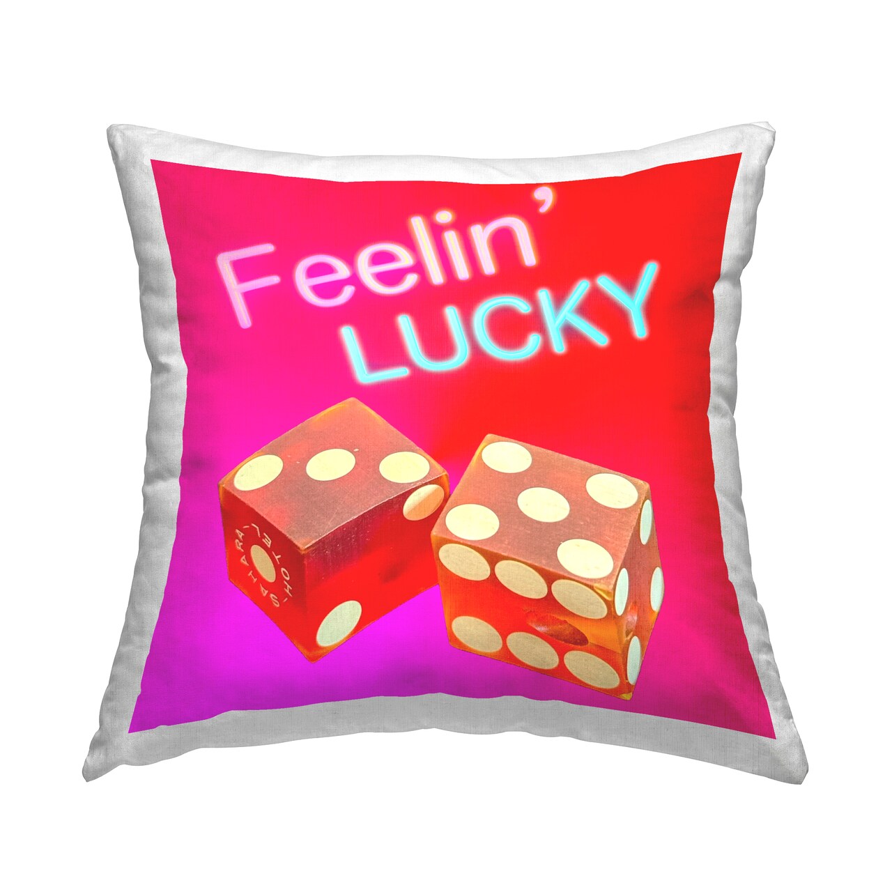 Feelin' Lucky with Dice Decorative Printed Throw Pillow Design by Graffitee Studios, 18 x 7 x 18